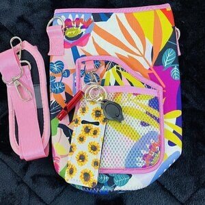 Floral Insulated Water Bottle Carrier With Strap Self Defense Bundle